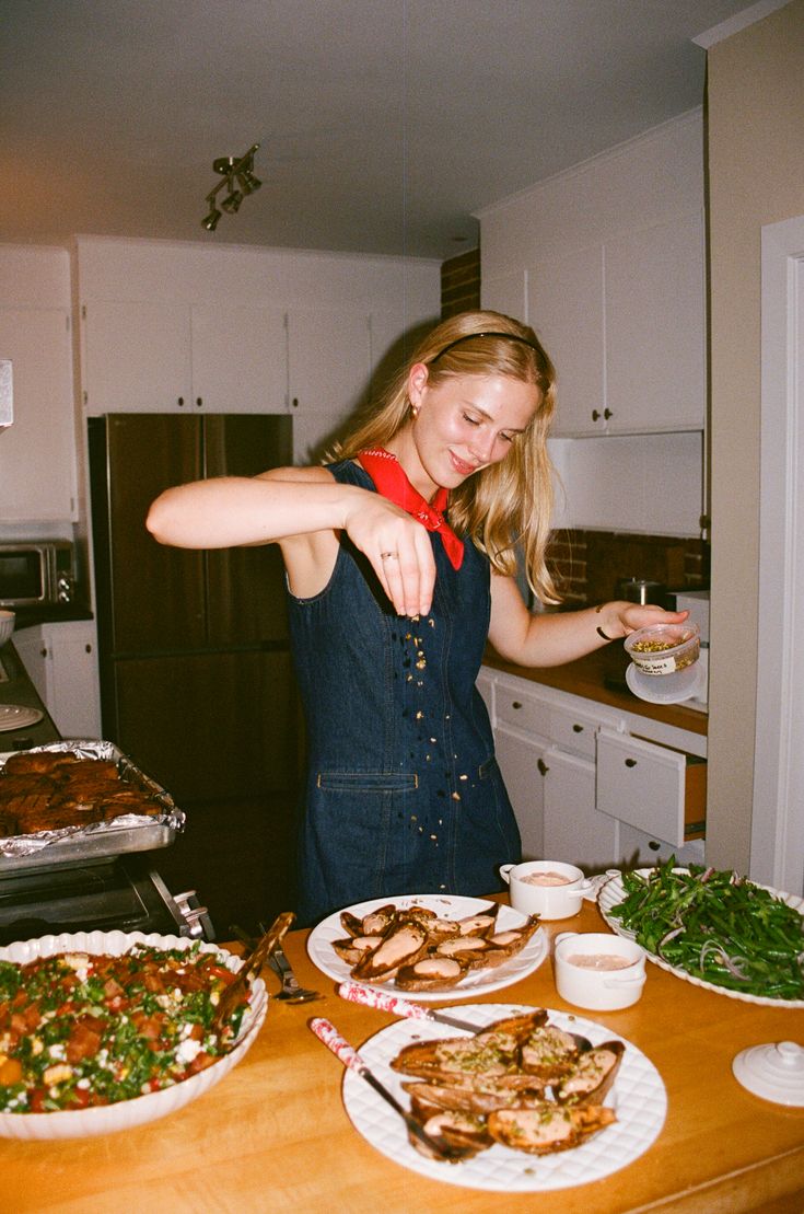 A host cooking in their own kitchen.